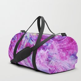 Pink and Magenta Liquid Splash Neon Swirl Abstract Artwork Duffle Bag