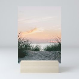 Dune grass at colourful pastel sunset | Painted sky at North Sea, Netherlands | Fine art travel photography Mini Art Print