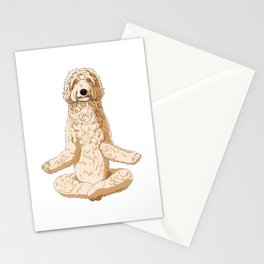Meditating Labradoodle Dog Stationery Cards