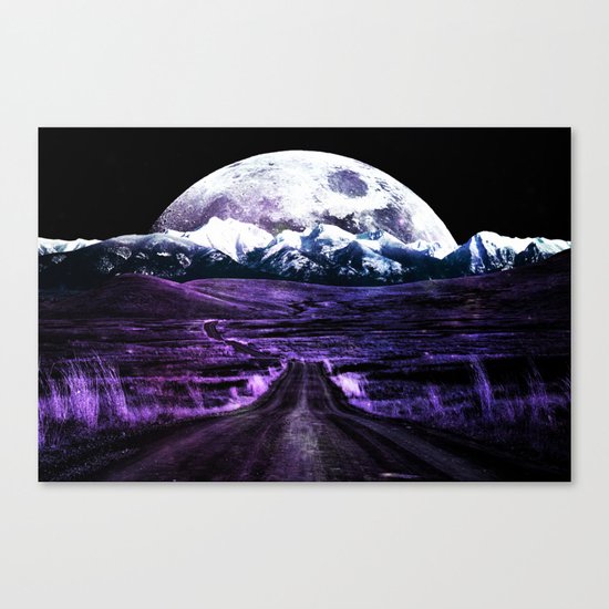 Highway to Eternity (moon mountain) violet Canvas Print