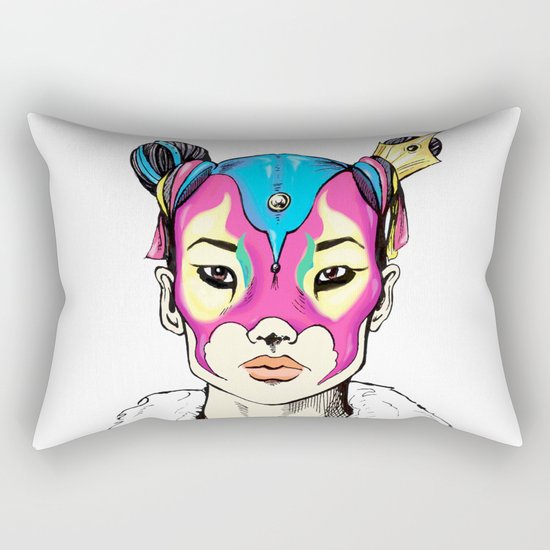 Asian Superheroine Rectangular Pillow
