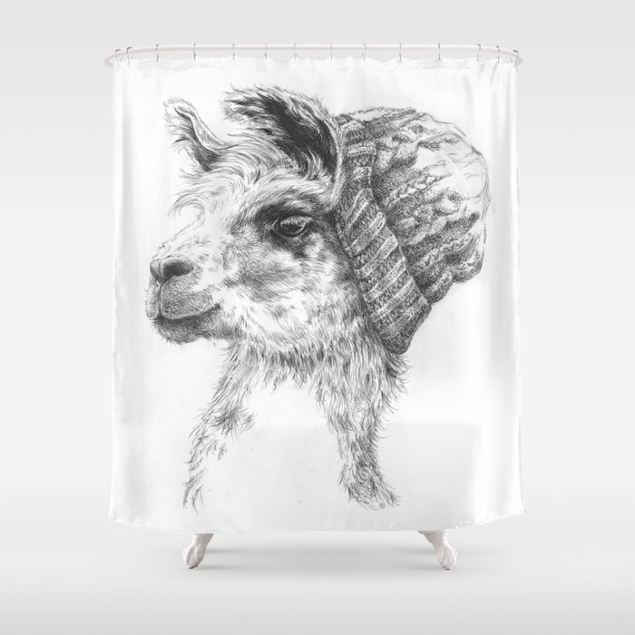Wooly Llama Shower Curtain