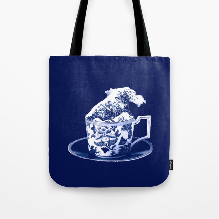 TEMPEST IN A TEACUP, HOKUSAI STYLE Tote Bag