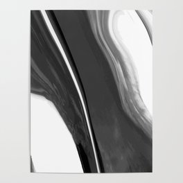 Black And White Abstract Marble Poster