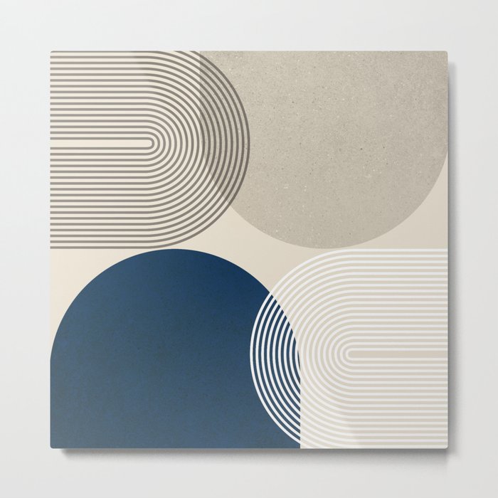 Abstraction_BLUE_GREY_SUNLIGHT_CONNECT_POP_ART_1102A Metal Print