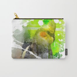 Parrot Carry-All Pouch | Splash, Aerosol, Painting, Splatter, Parrot, Drawing, Colorful, Happy, Green, Bird 