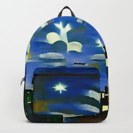 Distant Lights In City Night Skies Backpack | City, Nyc, Ufos, Oil, Lights, Ink, Digital, Oilpainting, Zakmeringart, Ufo 