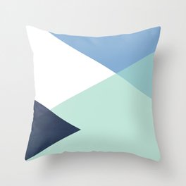 Geometrics - seafoam & blue concrete Throw Pillow