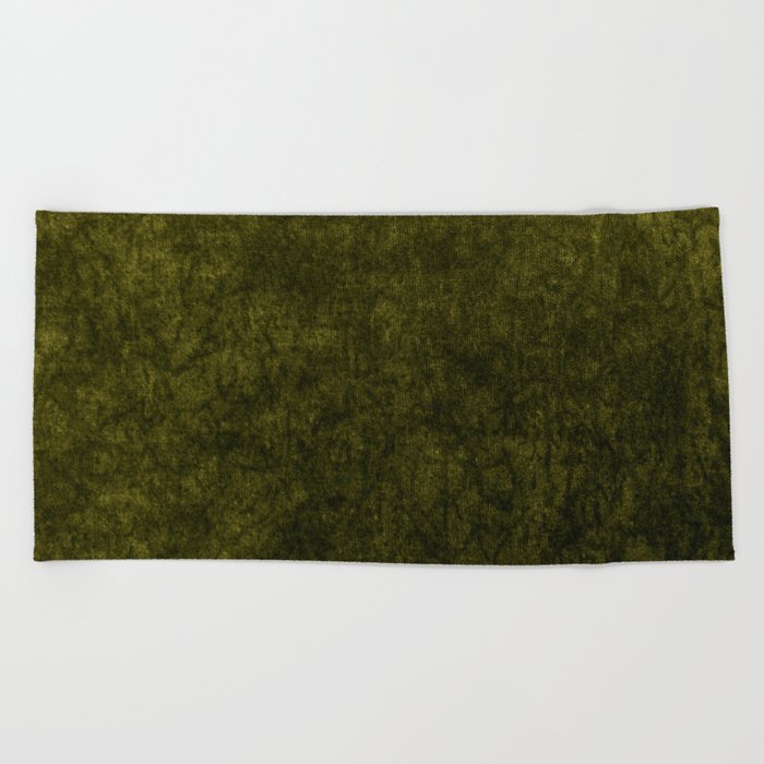 olive green velvet Beach Towel