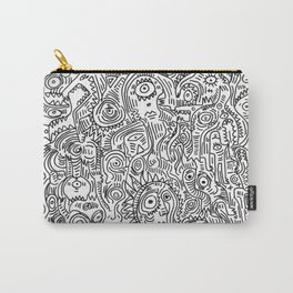 Primitive Art in Black and white pattern Carry-All Pouch