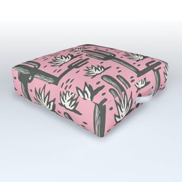 Desert Cactus Pattern 335 Pink Outdoor Floor Cushion
