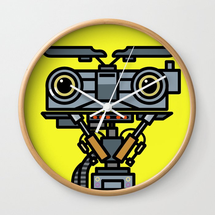 Shortcircuit Jhonny 5 Robot art print Wall Clock