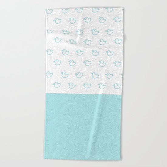 Ducklings Mint Beach Towel