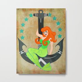 Cutiepie Mermaid  Metal Print | Illustration, Pop Art, Vintage, Children 