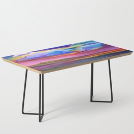 Colorful Sunset Landscape Painting Coffee Table