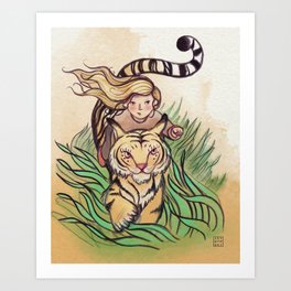 tiger girl Art Print