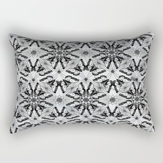 Marble black butterfly pattern Rectangular Pillow
