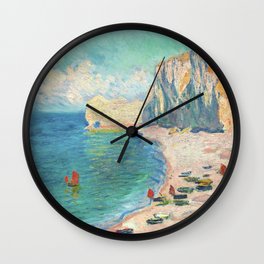 The Beach and the Falaise d'Amont (1885) by Claude Monet Wall Clock