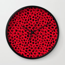 Crayon Rocks 14 | Black & Red Wall Clock | Babyroom, Baby, Black, Dirtyeffect, Red, Streetwear, Leopard, Pop, Nineties, 90S 