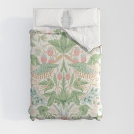William Morris Strawberry Thief Cochineal Willow Comforter