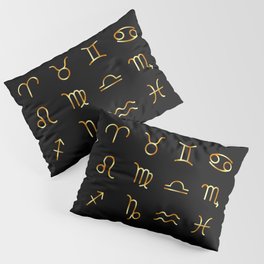 Zodiac constellations symbols in gold Pillow Sham