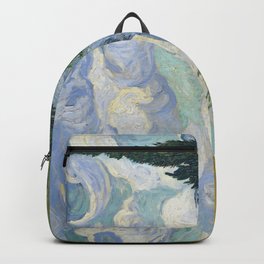 Wheat Field with Cypresses by Vincent van Gogh Farmhouse Aesthetic Blue Emerald Green Golden Yellow Backpack