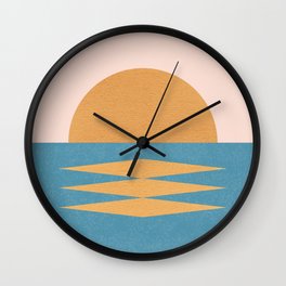 Sunrise Geometric - Midcentury Style Wall Clock