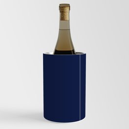 Navy Blue Minimalist Solid Color Block Spring Summer Wine Chiller