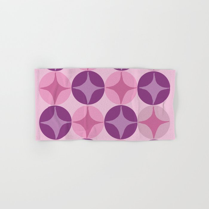 Mid Century Modern  Pattern  in Pink & Purple  Hand & Bath Towel