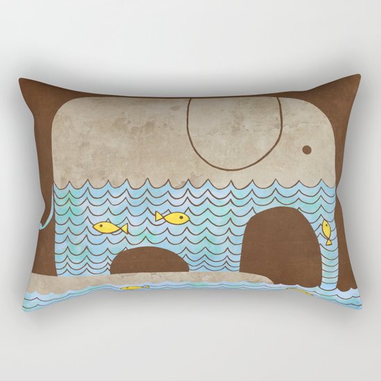 Thirsty Elephant - colour option Rectangular Pillow