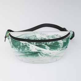 true green mountain wood inlay art abstract nature photography Fanny Pack