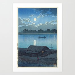 "Moon over Arakawa River" by Hasui Kawase, 1929 Art Print