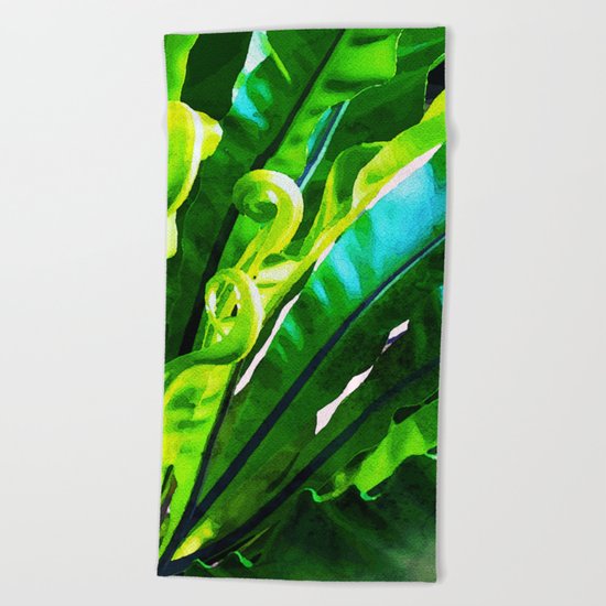 Shy Fern #society6 #decor #buyart Beach Towel