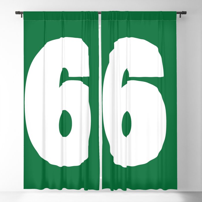 6 (White & Olive Number) Blackout Curtain