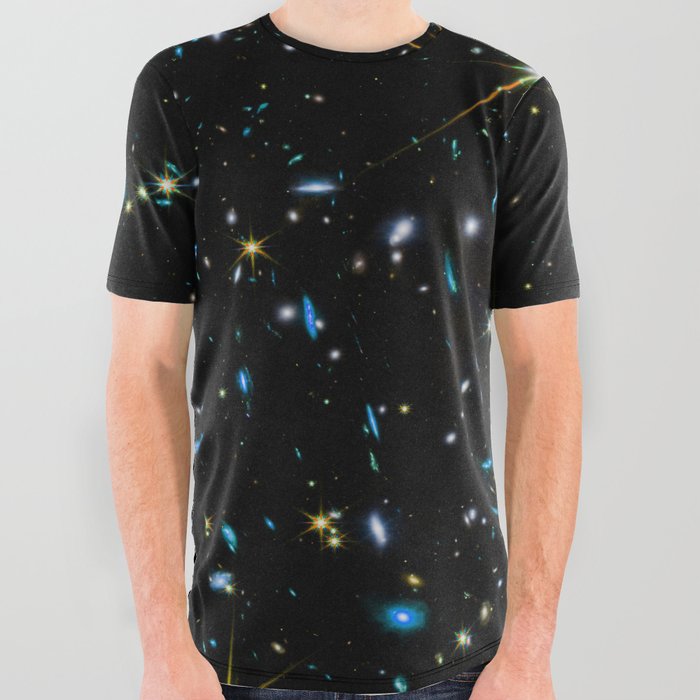 Galaxies of the Universe Teal Gold first images All Over Graphic Tee