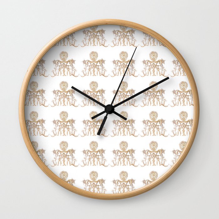 Indian henna in white background Wall Clock