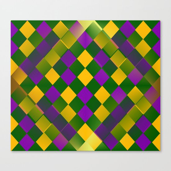 Harlequin Mardi Gras pattern Canvas Print