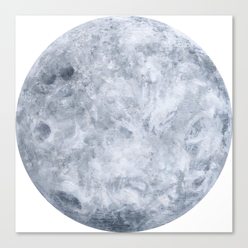 Lunar Ii Acrylic Painted Moon Canvas Print By Dksartdesign