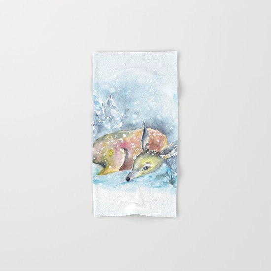 Winter animal #14 Hand & Bath Towel