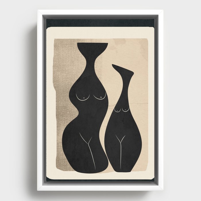 Modern Abstract Woman Body Vases 15 Framed Canvas