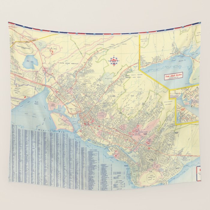 Flat road map of honolulu Wall Tapestry by nobelart Society6