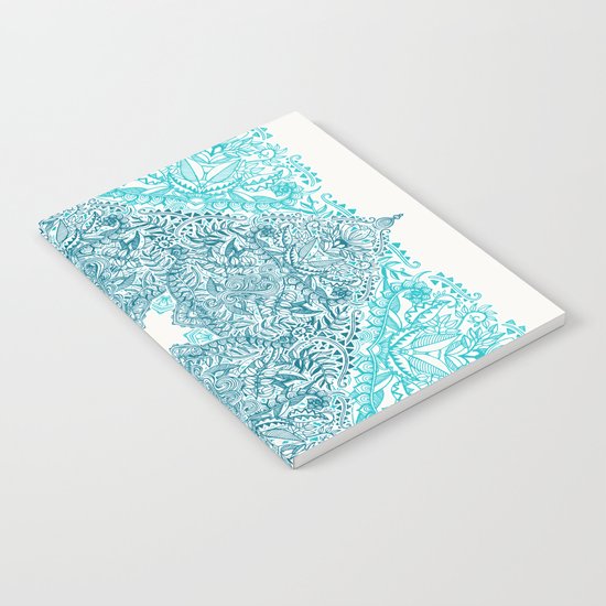 Teal Tangle Square Notebook