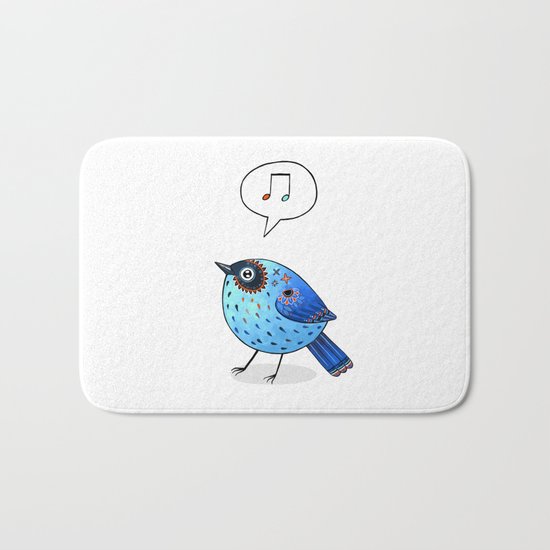 Blue Bird Bath Mat