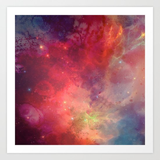 Watercolor space #4 Art Print
