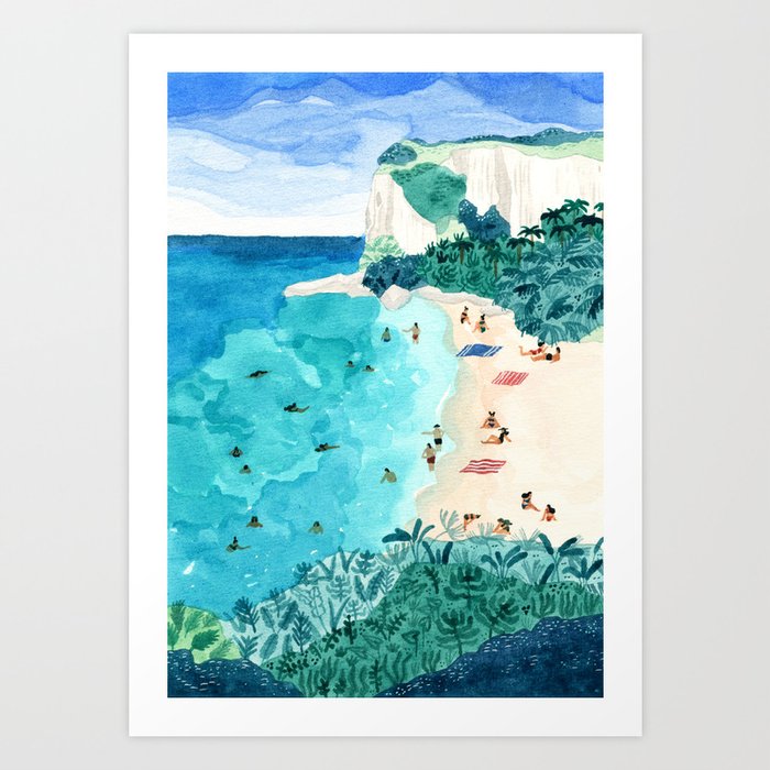 Coromandel Kunstdrucke | Gemälde, Aquarell, Art, Helobirdie, Helo-birdie, Strand, Summer, Travel, Neuseeland, Wasser