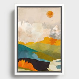 landscape mountains abstract minimal art Framed Canvas