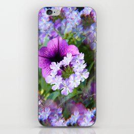 Summer Petunias Floral Print Lavender Purple iPhone Skin