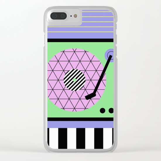 Play That Retro Geometric Vinyl Clear iPhone Case