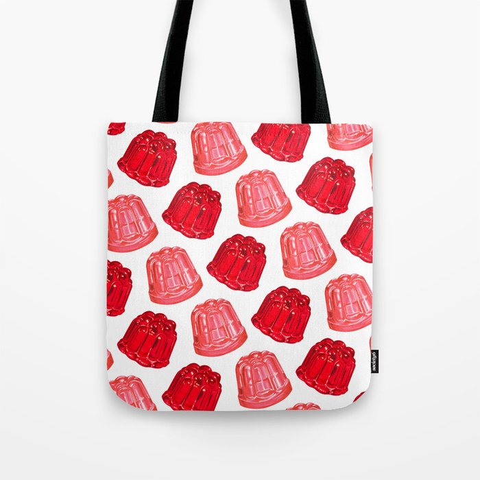 Red & Pink Jello Pattern - White Tote Bag