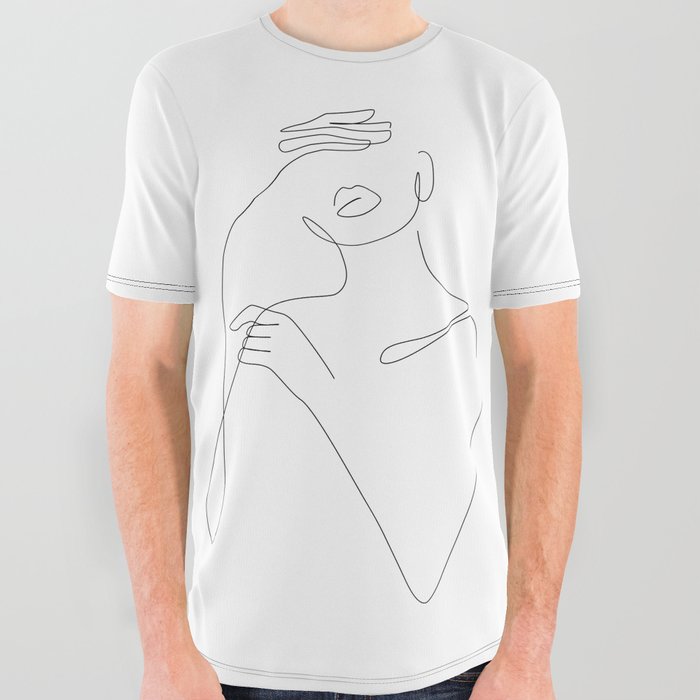 Beauty Contour / Woman with hands on face All Over Graphic Tee